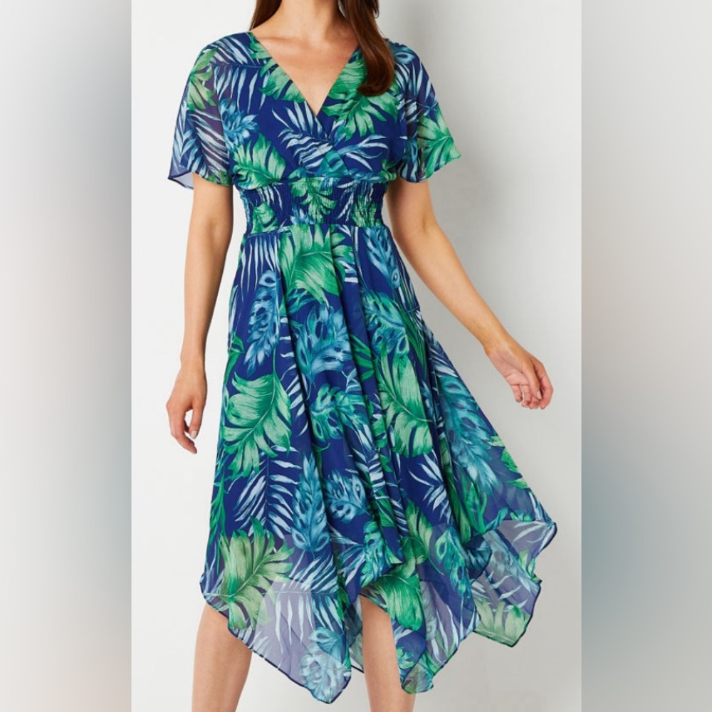 Short Sleeve Mid Fit +Flare Dress
